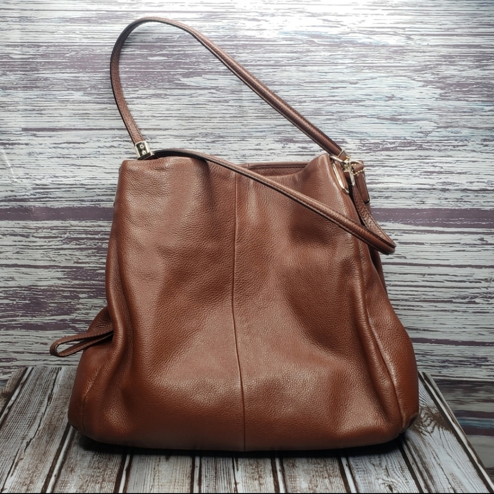 Coach Madison Phoebe Brown Leather Satchel Bag